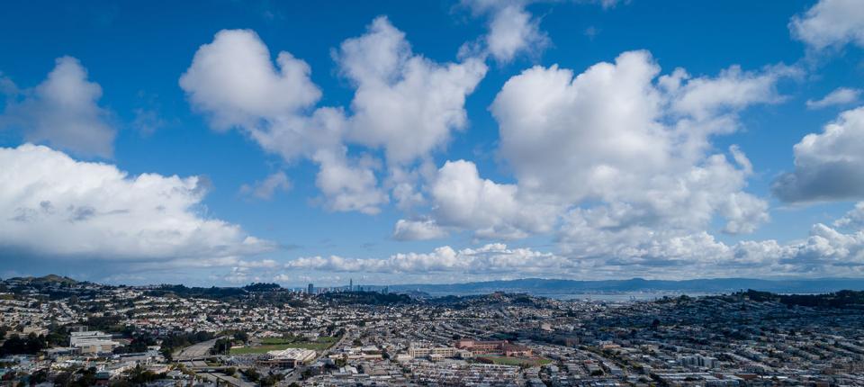 Blue sky and clouds over San Francisco