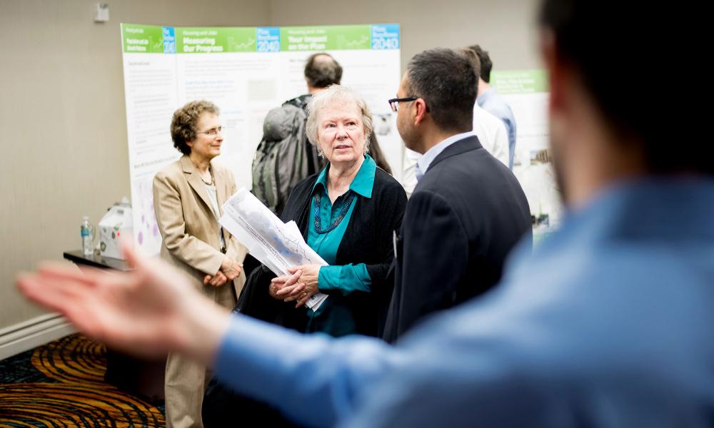 Contra Costa County community members talk about Plan Bay Area 2040 at the Walnut Creek open house.
