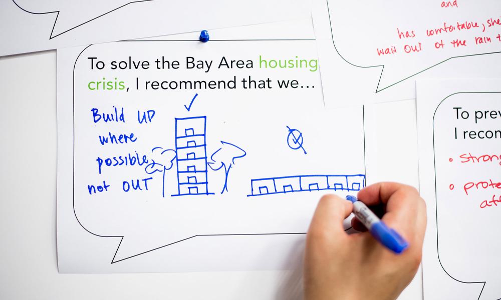 Community members at the open houses gave their ideas for addressing the housing crisis in the Bay Area.
